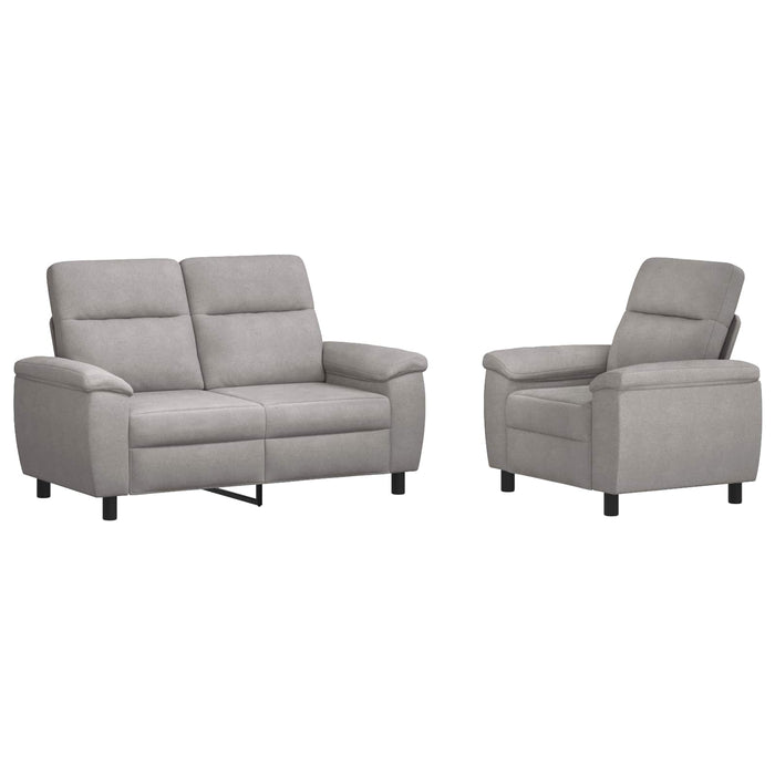 Set de canapea 2 pcs Gri nori Țesătură WALTI