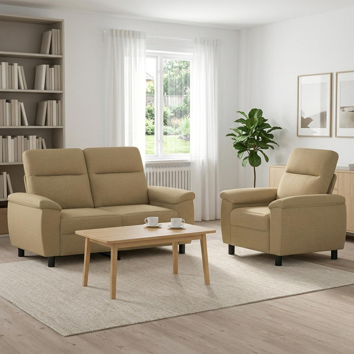 Set de canapea 2 pcs Maro deschis Țesătură WALTI
