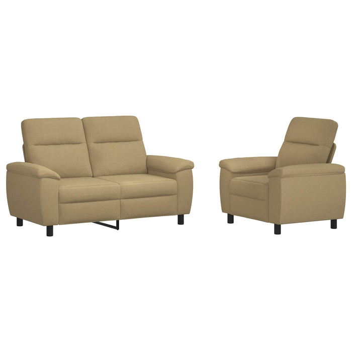 Set de canapea 2 pcs Maro deschis Țesătură WALTI