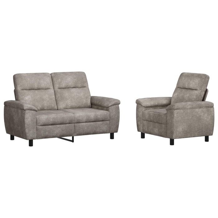 Set de canapea 2 pcs Gri deschis Piele Suedată Sintetică WALTI