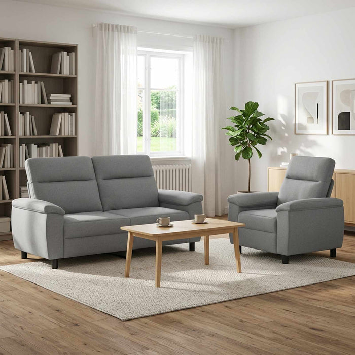 Set de canapea 2 pcs Gri deschis Țesătură WALTI