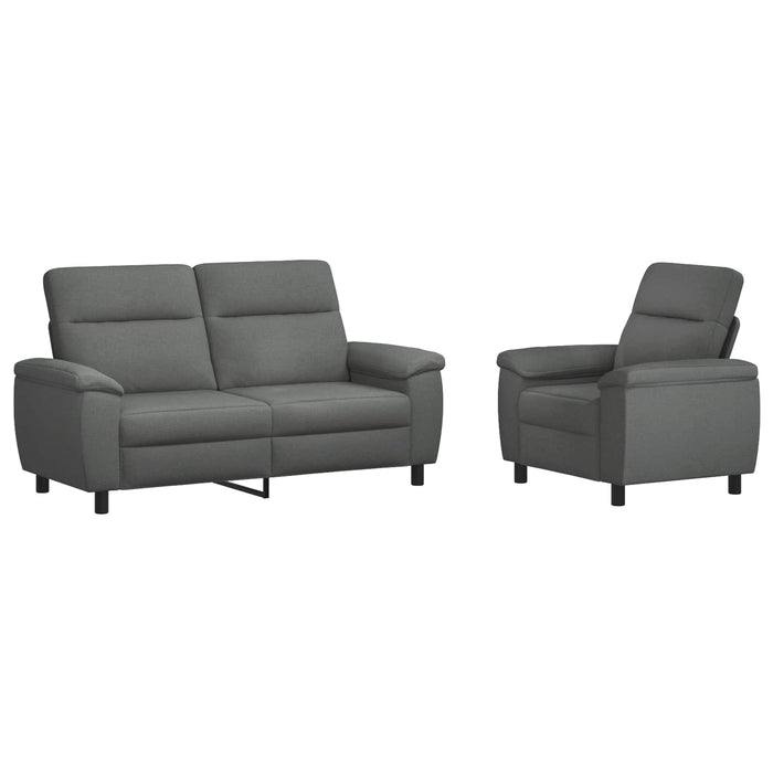 Set de canapea 2 pcs Gri închis Țesătură WALTI