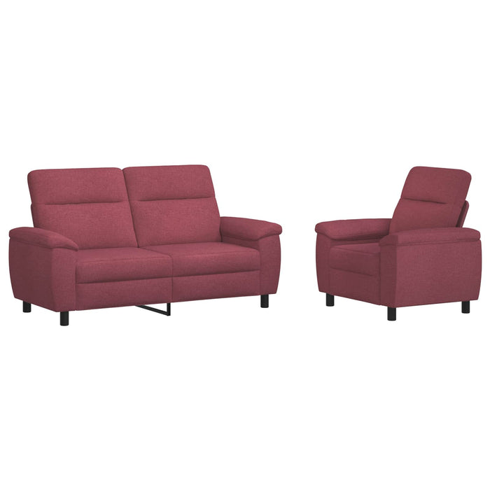 Set de canapea 2 pcs Roșu Vin Țesătură WALTI