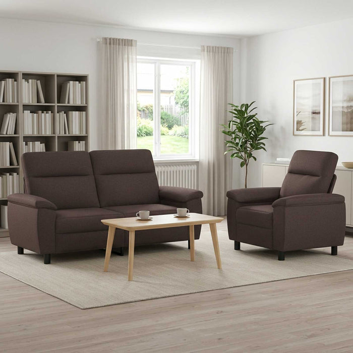 Set de canapea 2 pcs Maro închis Țesătură WALTI