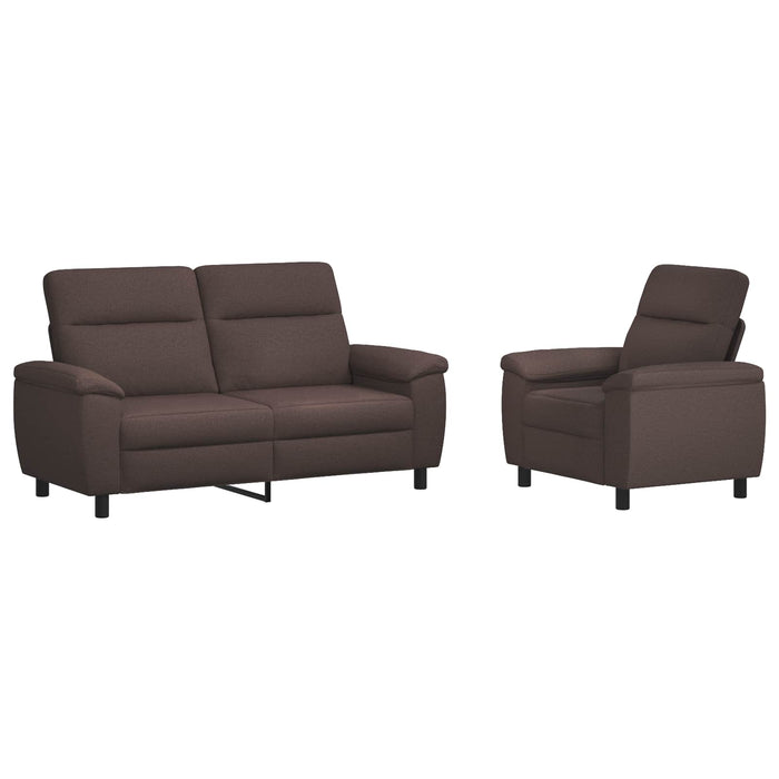Set de canapea 2 pcs Maro închis Țesătură WALTI