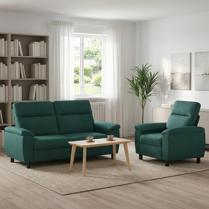 Set de canapea 2 pcs Verde închis Țesătură WALTI