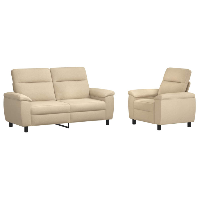 Set de canapea 2 pcs Crem Țesătură WALTI