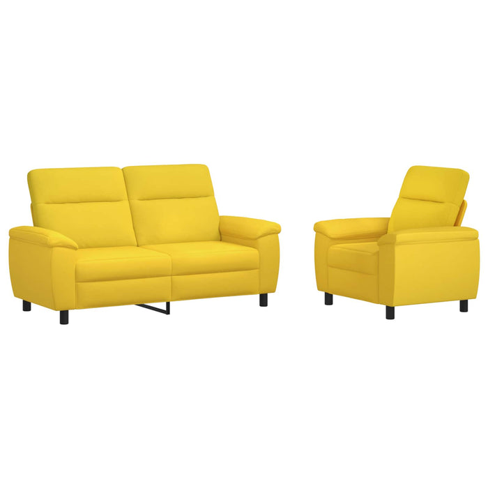 Set de canapea 2 pcs Galben Deschis Țesătură WALTI