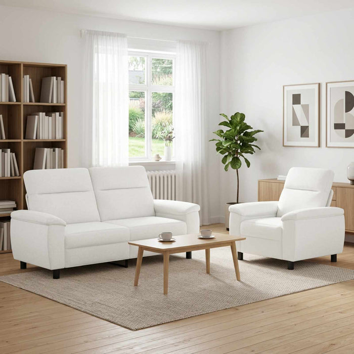 Set de canapea 2 pcs Alb Țesătură WALTI