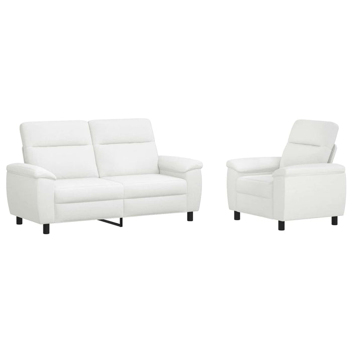 Set de canapea 2 pcs Alb Țesătură WALTI