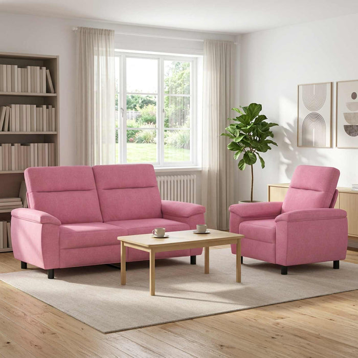 Set de canapea 2 pcs Roz Țesătură WALTI