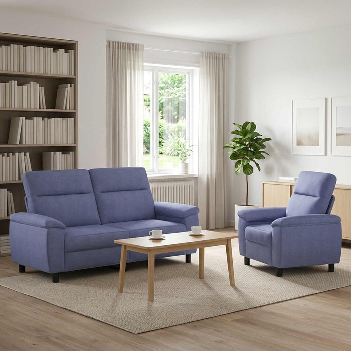 Set de canapea 2 pcs Albastru Jeans Țesătură WALTI
