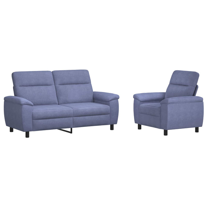 Set de canapea 2 pcs Albastru Jeans Țesătură WALTI