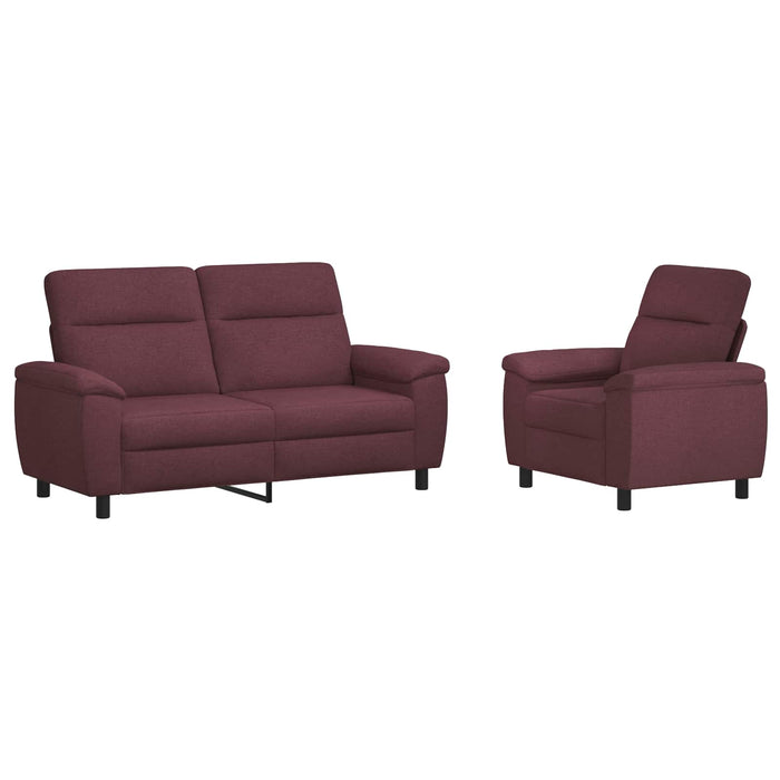 Set de canapea 2 pcs Violet Țesătură WALTI