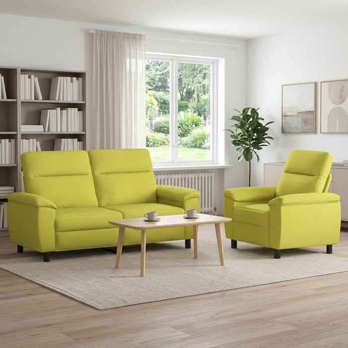Set de canapea 2 pcs Verde deschis Țesătură WALTI