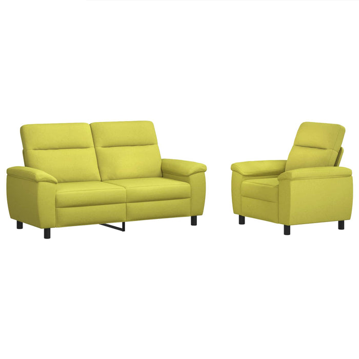 Set de canapea 2 pcs Verde deschis Țesătură WALTI