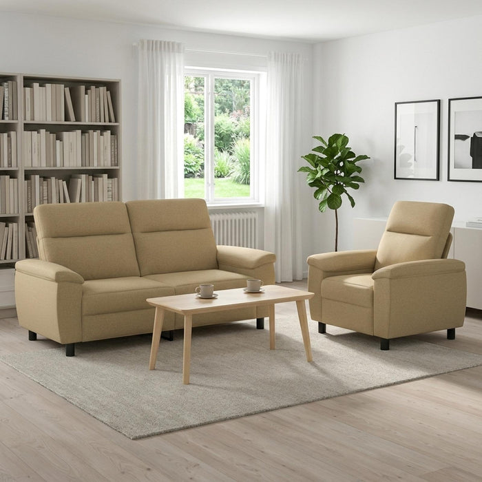 Set de canapea 2 pcs Maro deschis Țesătură WALTI