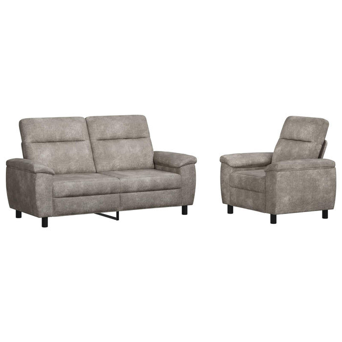 Set de canapea 2 pcs Gri deschis Piele Suedată Sintetică WALTI