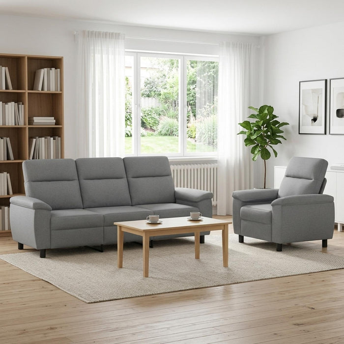 Set de canapea 2 pcs Gri deschis Țesătură WALTI