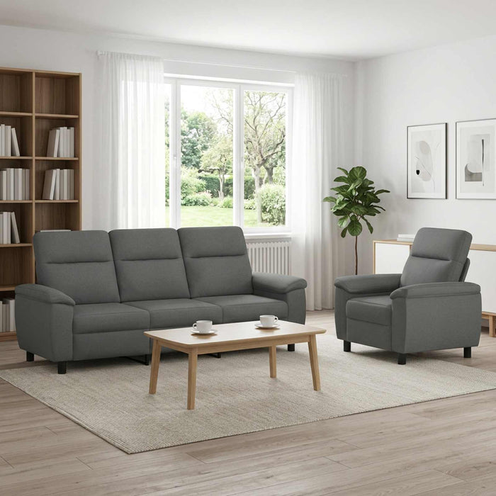 Set de canapea 2 pcs Gri închis Țesătură WALTI
