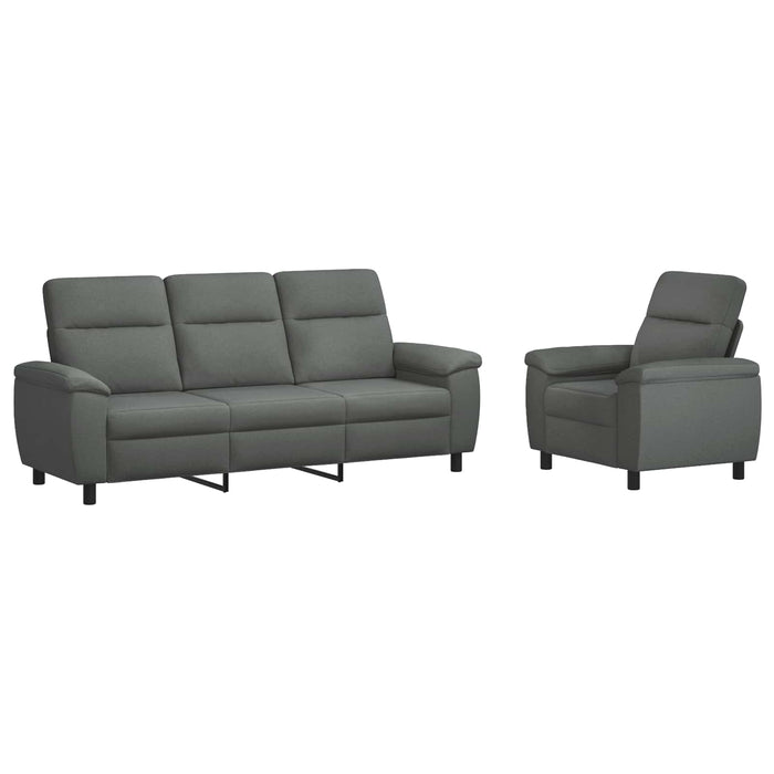 Set de canapea 2 pcs Gri închis Țesătură WALTI