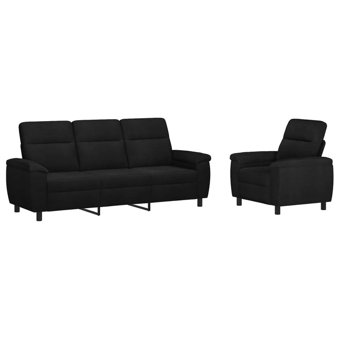 Set de canapea 2 pcs Negru Țesătură WALTI