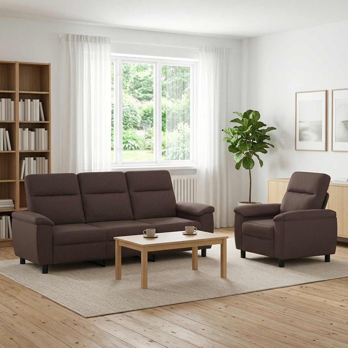 Set de canapea 2 pcs Maro închis Țesătură WALTI