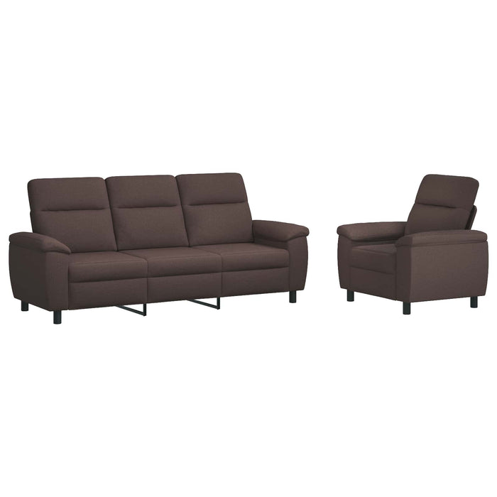 Set de canapea 2 pcs Maro închis Țesătură WALTI