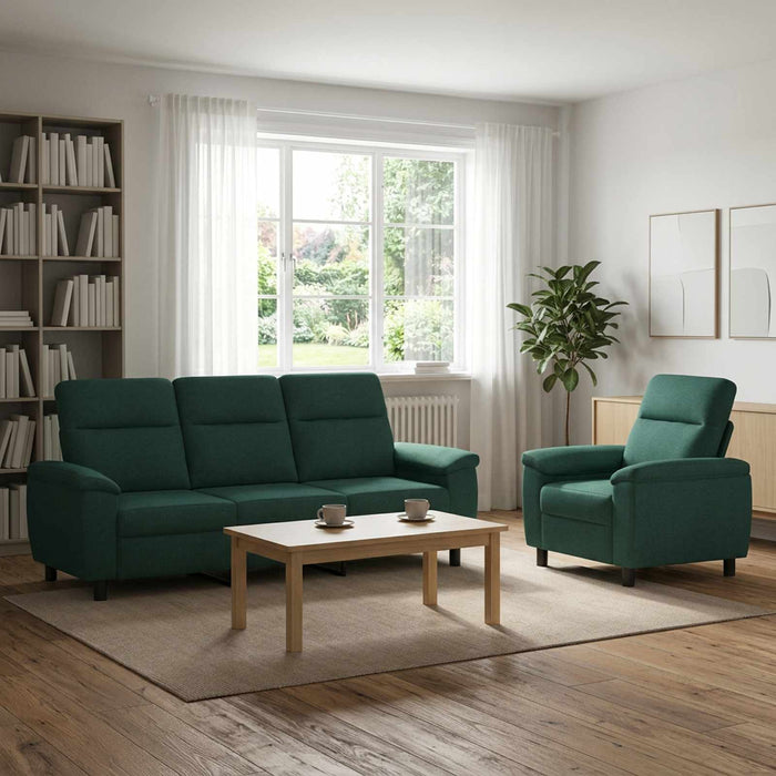Set de canapea 2 pcs Verde închis Țesătură WALTI