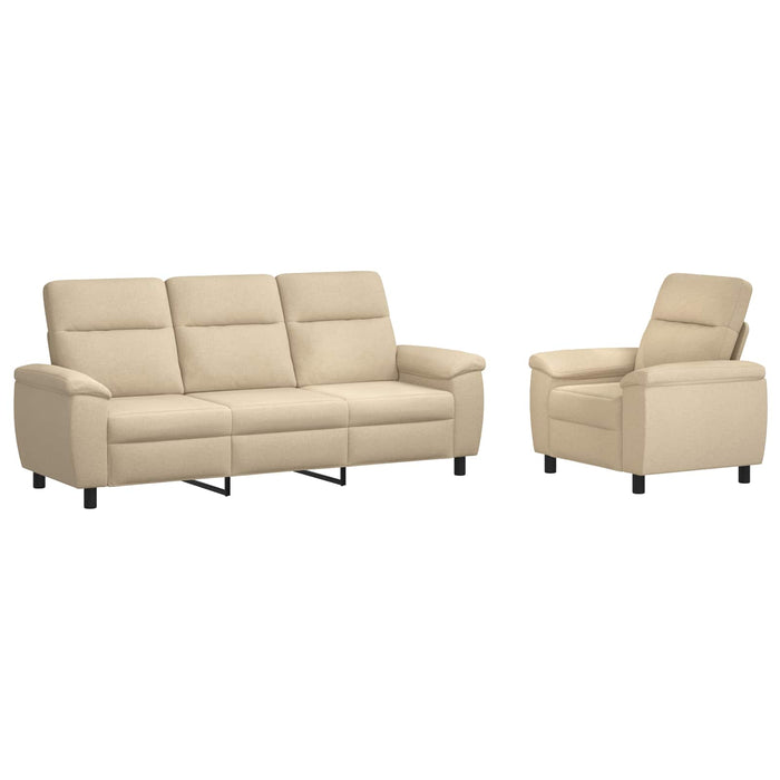 Set de canapea 2 pcs Crem Țesătură WALTI