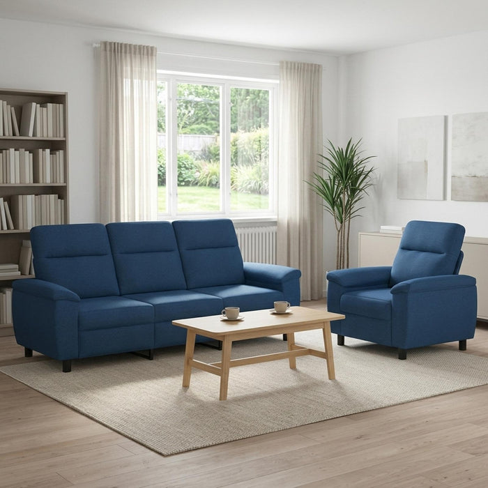 Set de canapea 2 pcs albastru Țesătură WALTI