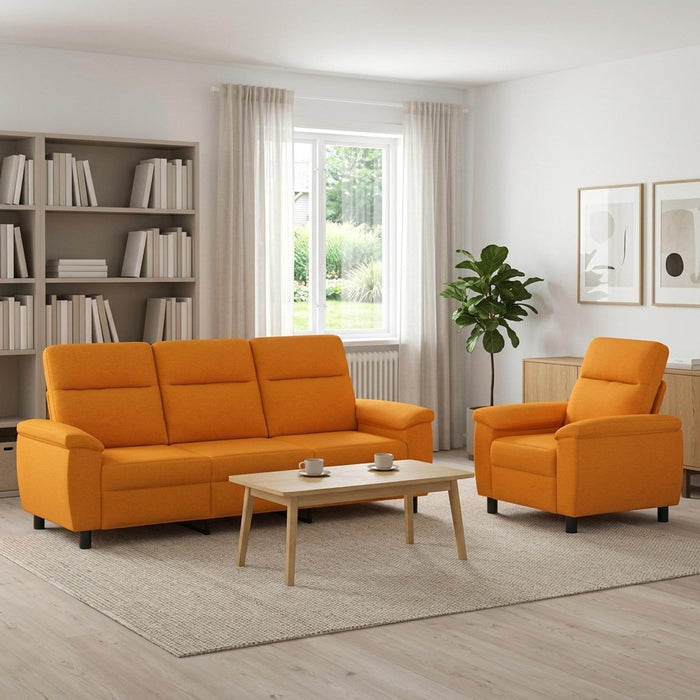 Set de canapea 2 pcs Galben Întunecat Țesătură WALTI