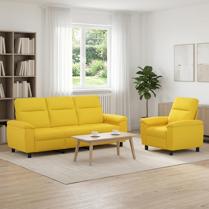Set de canapea 2 pcs Galben Deschis Țesătură WALTI
