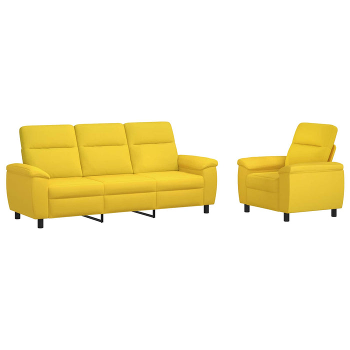 Set de canapea 2 pcs Galben Deschis Țesătură WALTI