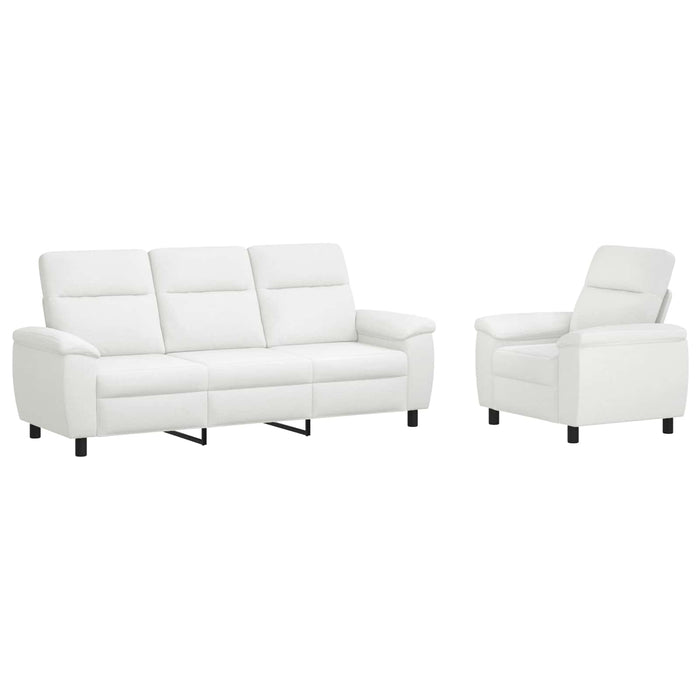 Set de canapea 2 pcs Alb Țesătură WALTI