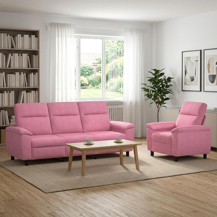 Set de canapea 2 pcs Roz Țesătură WALTI