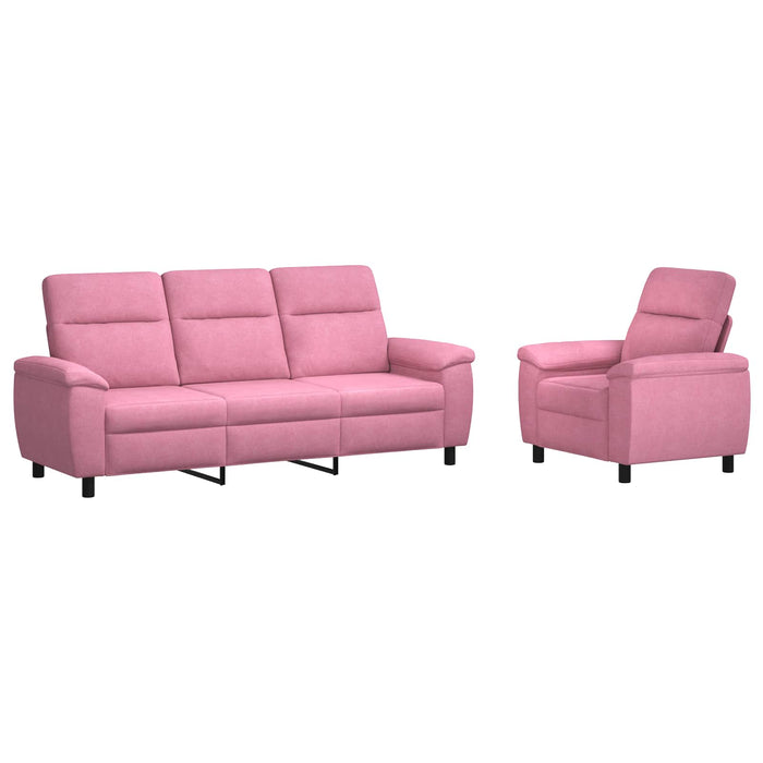 Set de canapea 2 pcs Roz Țesătură WALTI