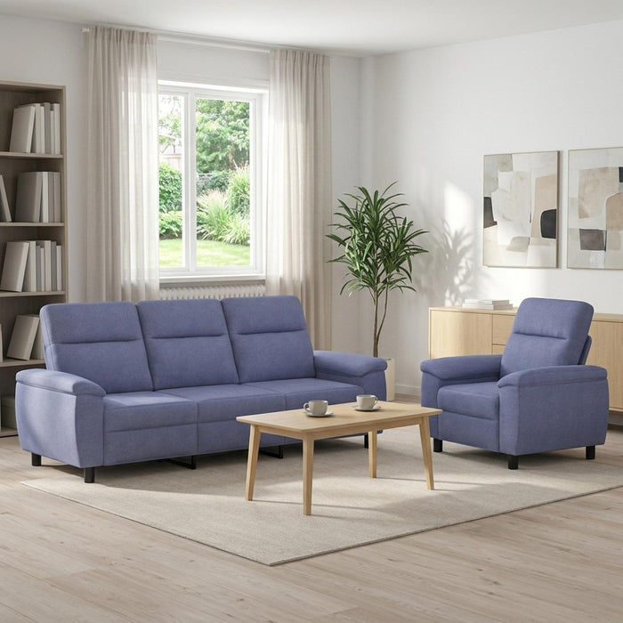 Set de canapea 2 pcs Albastru Jeans Țesătură WALTI