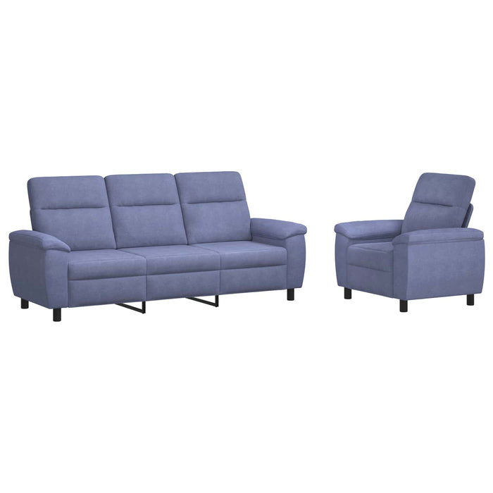 Set de canapea 2 pcs Albastru Jeans Țesătură WALTI
