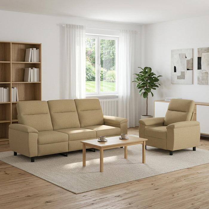 Set de canapea 2 pcs Maro deschis Țesătură WALTI
