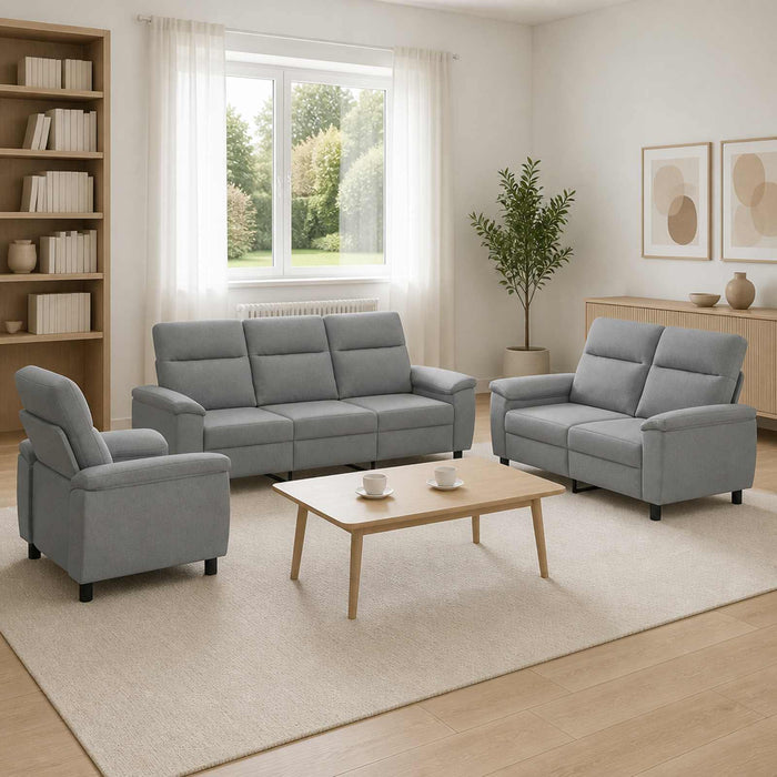 Set de canapea 3 pcs Gri deschis Țesătură WALTI