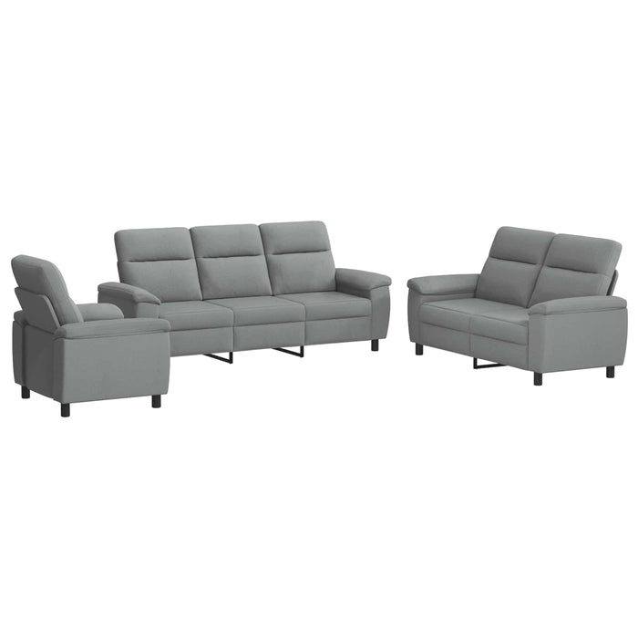 Set de canapea 3 pcs Gri deschis Țesătură WALTI