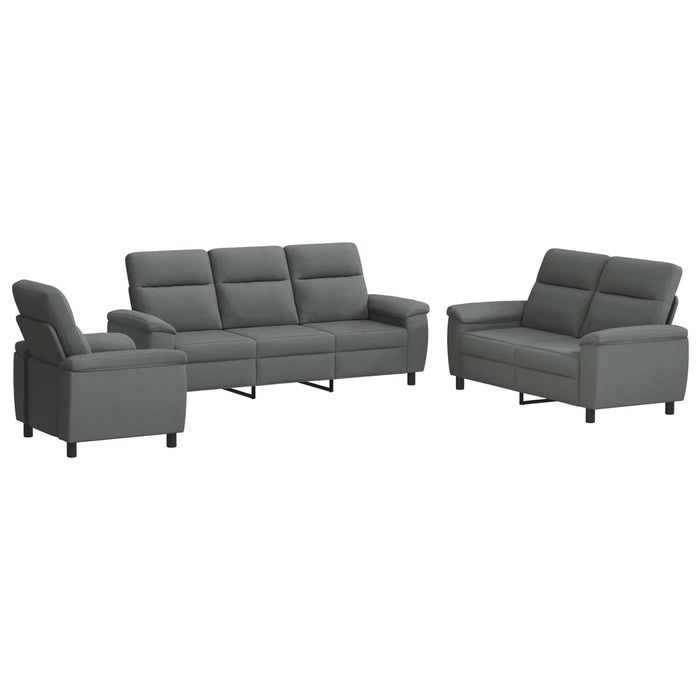 Set de canapea 3 pcs Gri închis Țesătură WALTI