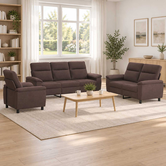 Set de canapea 3 pcs Maro închis Țesătură WALTI