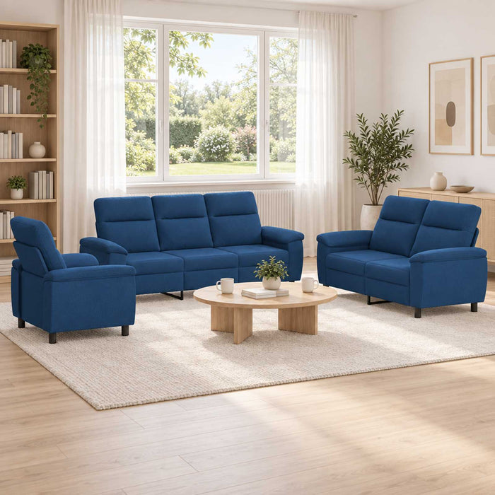 Set de canapea 3 pcs albastru Țesătură WALTI