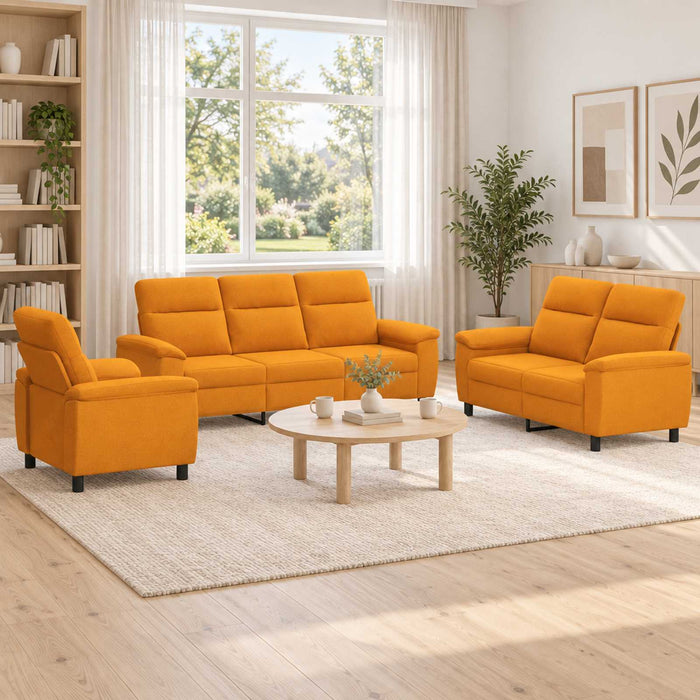 Set de canapea 3 pcs Galben Întunecat Țesătură WALTI