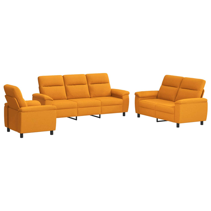 Set de canapea 3 pcs Galben Întunecat Țesătură WALTI