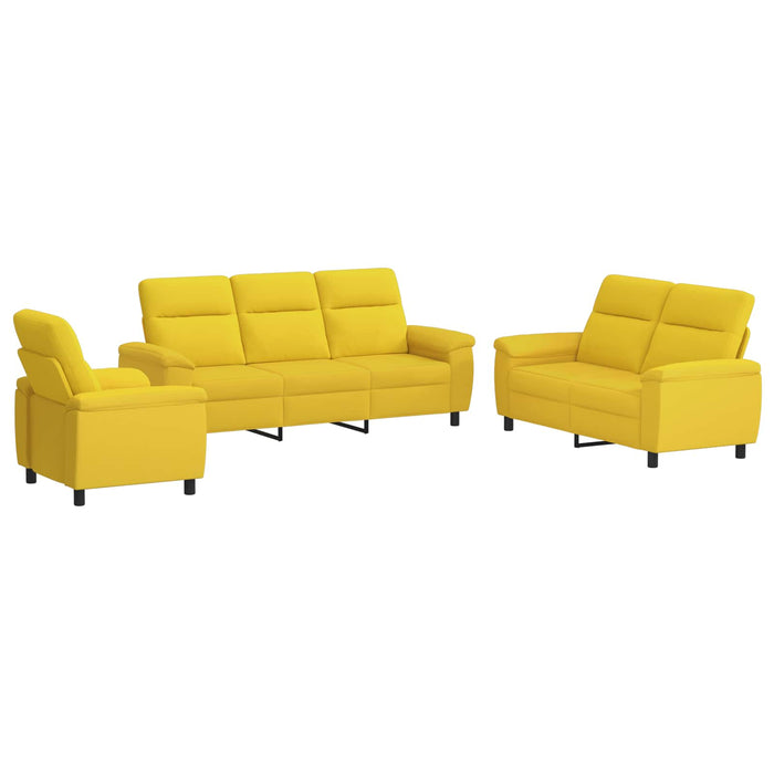 Set de canapea 3 pcs Galben Deschis Țesătură WALTI