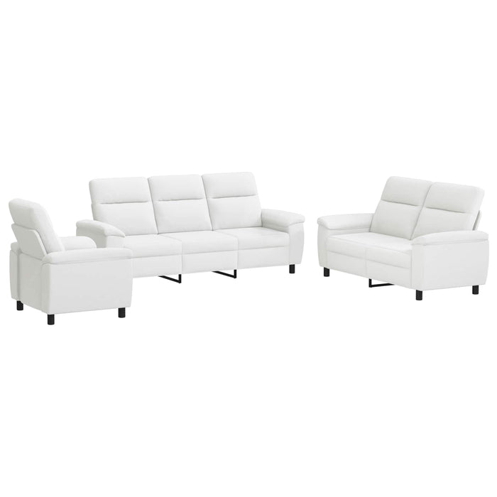 Set de canapea 3 pcs Alb Țesătură WALTI