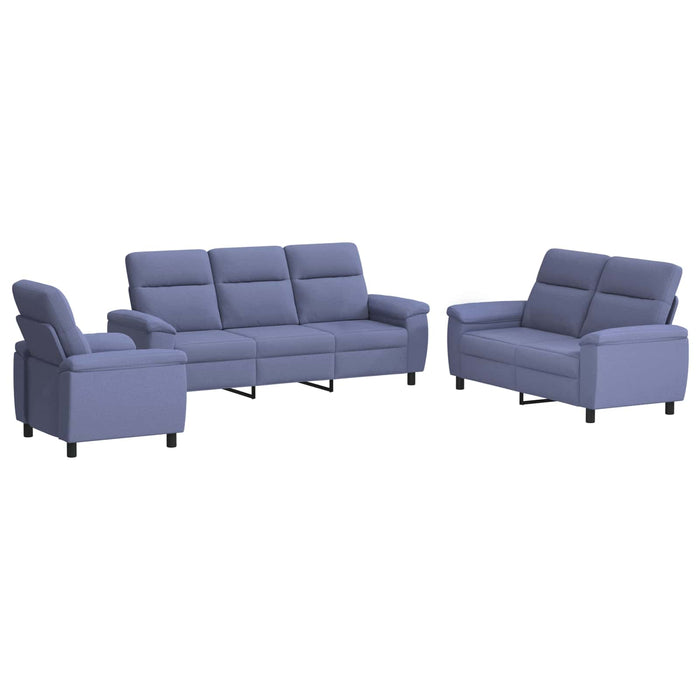 Set de canapea 3 pcs Albastru Jeans Țesătură WALTI